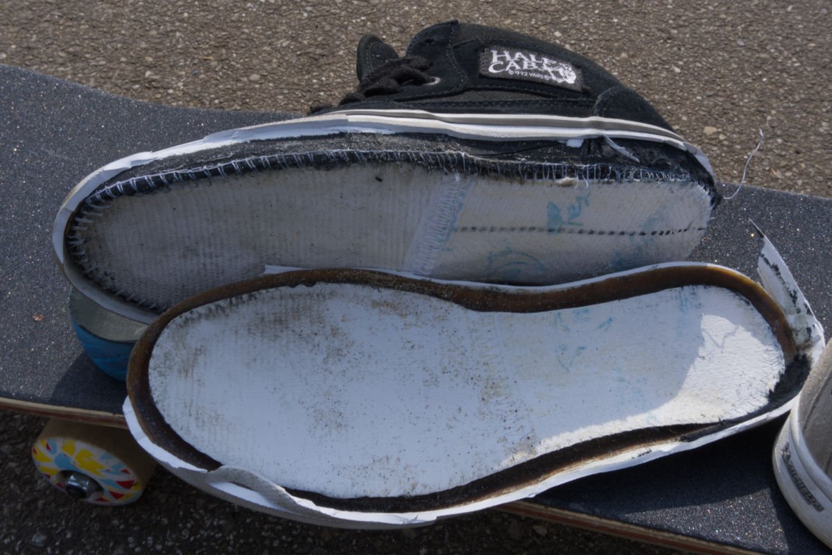 worn out skate shoe
